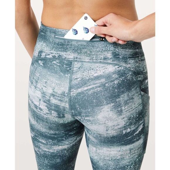 Lululemon Speed Up Crop in Azurite Mint Tint Multi Size 8 - Picture 3 of 5